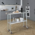 thumbnail image 4 of AmGood 18 in. x 48 in. Stainless Steel Table with Casters | Kitchen Prep Table On Wheels, 4 of 9