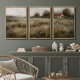 thumbnail image 5 of IDEA4WALL Framed Canvas Print Wall Art Set of 3 Tranquil Meadow Cottage in Misty Fields Serene Wall Decor French Country Prints Minimal Modern Art Nordic Zen Artwork - Natural 16"x24"x3, 5 of 5