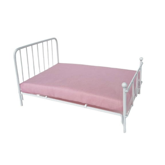 Ywmsfl White Metal Dollhouses Bed 1 12 Scale with Mattress and Pillow Portable for Dollhouses Bedroom Setups Daily Use