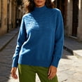 thumbnail image 6 of MYAOYINo Boundaries Womens Ribbed Mock Neck Sweater Textured Pattern Long Sleeve Knit Blouse, 6 of 7