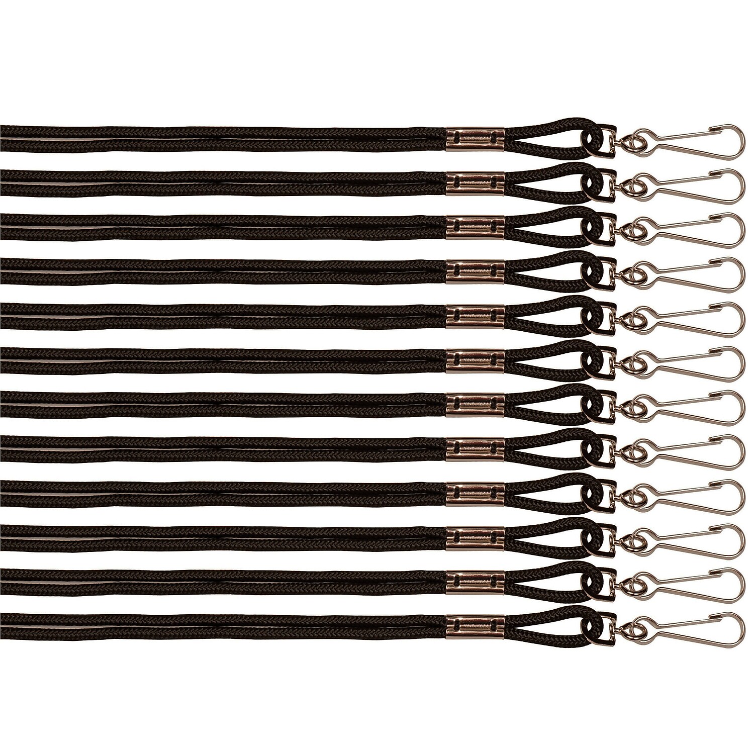 Champion Sports Nylon Lanyards Black 12/Pack 3 Packs (CHS126BK-3)