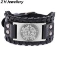 thumbnail image 1 of Pulsera de cuero vikingo para hombre, aleación, brújula, joyería Gao Jiahui unisex, 1 of 2