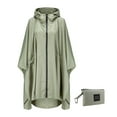 thumbnail image 1 of Advancent Mujeres Hombres Capa de lluvia Cremallera frontal Transpirable Poliéster Ropa impermeable Camping Viajar Capa impermeable portátil Paraguas de lluvia Verde, 1 of 6