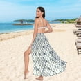 thumbnail image 5 of Women Sarong Wraps Geometric Checkered Plaid Swimsuit Beach Pareo Bikini Coverups Skirt M, 5 of 7