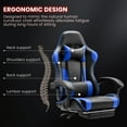thumbnail image 4 of JONPONY Big and Tall Gaming Chair, Ergonomic Design, Gamer Chair PU Leather with Footrest and Lumbar Support, High Back Office Chair Support 8 Hours Long Sitting, Computer Chair,Black Blue, 4 of 8