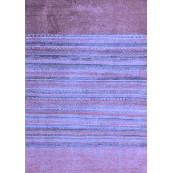 Ahgly Company Indoor Rectangle Abstract Blue Modern Area Rugs, 7' x 9'