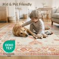 thumbnail image 4 of ODIKA Boho Hallway Southwestern Botanical Stripe Distressed Motifs for Study Room, Playroom, Non-Slip Low Profile, 4 of 7