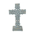 thumbnail image 3 of Distressed Grey Wooden Cross w/ Rosette Center & Base 13x8x5, 3 of 4