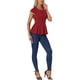 thumbnail image 2 of INSPIRAR CHIC Blusas de Peplum para Mujeres con Mangas Cortas y Cuello Redondo en Color Sólido XL Rojo Oscuro, 2 of 6