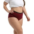 thumbnail image 3 of INNERSY Women's Plus Size Cotton Underwear XL-5XL High Waisted Briefs Panties 5-Pack(3XL,Crimson Twilight), 3 of 8