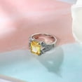 thumbnail image 3 of Yellow Square Cut AAA Cz Band for Female Gift 925 Silver Engagement Ring Sz 6-10, 3 of 5