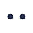 thumbnail image 3 of 1 Ct Round Cut Studs Blue Sapphire 14K White Solid Solid Gold Everyday Dainty Earrings Screw Back, 3 of 7