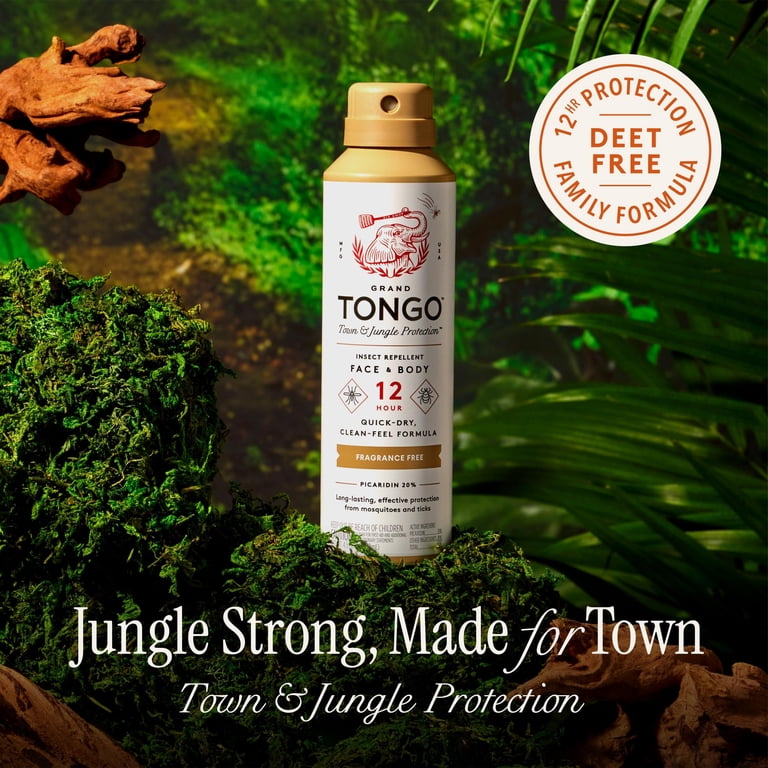 Grand Tongo Insect Repellent Fragrance Free Bug Spray Pump 12 Hour