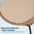 thumbnail image 3 of Soonbuy 3 Piece Patio Bistro Set，Acapulco Chairs with Cushions and Glass Top Side Table Woven Rope All Weather Conversation Set for Balcony Porch Poolside, 3 of 9