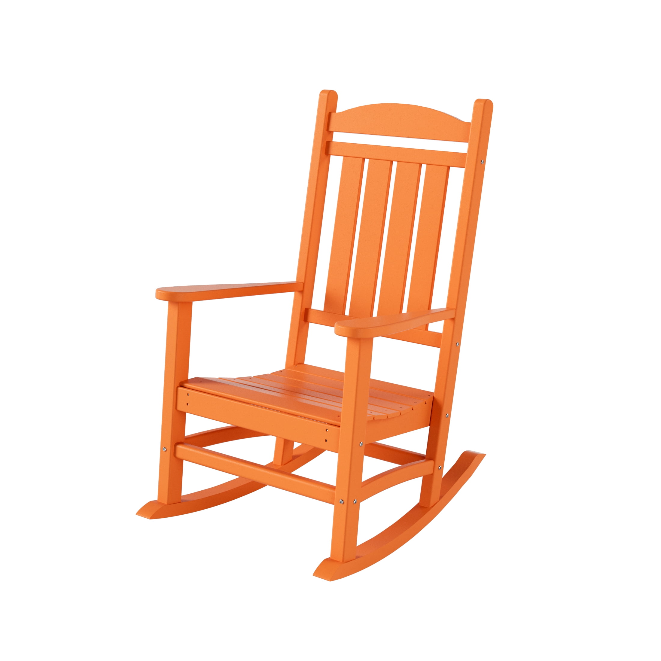 GARDEN Classic Plastic Adirondack Porch Rocking Chair, Orange