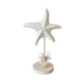 thumbnail image 4 of Figura decorativa de estrella de mar de madera, colección de figuras de estrella de mar, adorno de mesa para dormitorio Blanco, 4 of 9