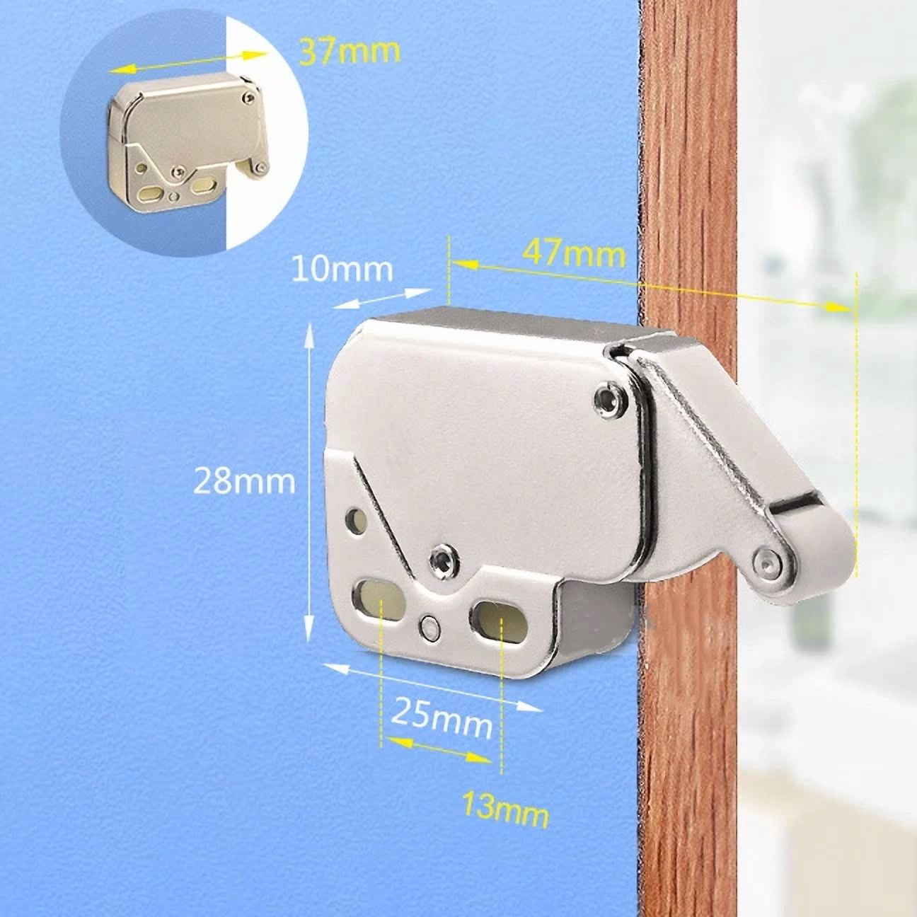 KNACK - 10Set Mini Push Catch Latch Cabinets Locks Automatic Spring Cupboard Doors Locks