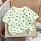 thumbnail image 1 of Blusas y camisas de manga corta con cuello redondo para niña, camiseta de verano con estampado de corazones, manga corta, top holgado y dulce de moda para bebé, top de algodón para niña., 1 of 5