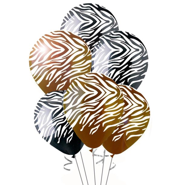 PMU Zebra Balloons PartyTex 11 Inch Premium Black and Crystal Brown