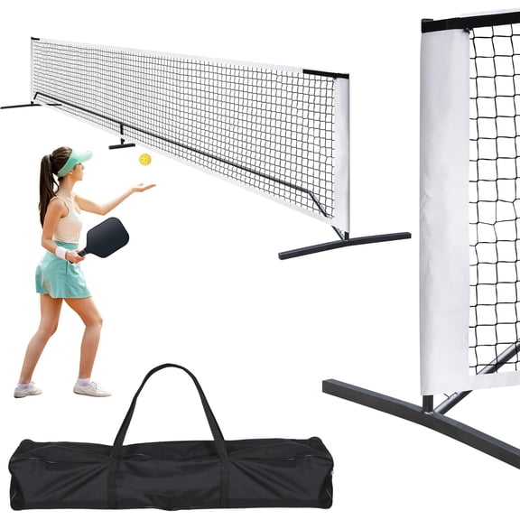 WYDK Portable 22FT Net Set Court Markers Regulation Size Soccer Tennis Net,Game Set System with Metal Frame Stand and Carrying Bag, Outdoor Indoor Fun（Tennis Net pickleball net）
