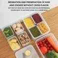 thumbnail image 4 of Commercial Kitchen Transparent Seasoning Storage Box with Plastic Cover, 6-Compartment Spice Organizer for Restaurant Stall Food Prep and Ingredient Display | White KTFgvq, 4 of 8