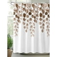 thumbnail image 2 of Shower Curtain Brown Eucalyptus Leaf Bathroom Curtains with Hooks, Waterproof Fabric Leaves Branch Bath Shower Curtains Set for Bathroom Bathtubs Decor 36x72 Inch, 2 of 8