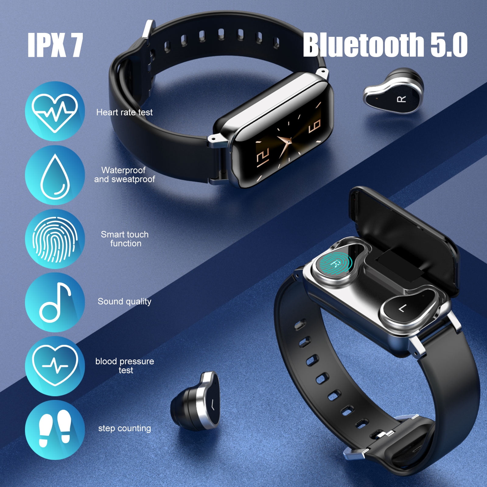 smartwatch and bluetooth headphones at the same time