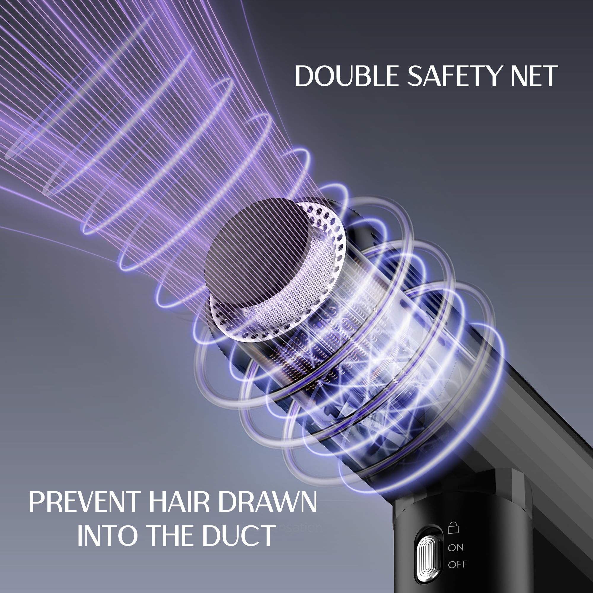 SKIMI Ionic Hair Dryer, Black Blow Dryer for Women , 110000RPM High Speed Hair Dryer with Diffuser