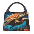 thumbnail image 1 of Easygdp Colorful Flower Sea Turtle Bolsa de Almuerzo Insulada Reutilizable, Bolsa de Mano y Bandolera para Oficina, Trabajo, Viajes, 1 of 6
