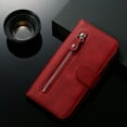 thumbnail image 4 of Case for Samsung Galaxy A72 5G Zipper Pocket Wallet Leather Case Magnetic Closure Flip Cover - Red, 4 of 5