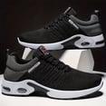 thumbnail image 3 of Men's Stability Road Running Shoes, Lace-Up Low Top Sneakers with Geometric Pattern, Sport Outdoor Footwear with Fabric Upper/Insole, Rubber Sole for All Seasons, 3 of 7