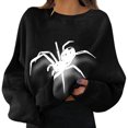 thumbnail image 1 of Gibobby Sudaderas con cremallera Camisa deportiva estampada para mujer, cuello redondo, ajustado, camisa deportiva informal de manga larga, Top holgado (Negro, S), 1 of 3