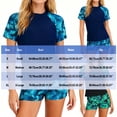 thumbnail image 3 of Ailaofu Women's 2 Piece Swimsuits with Short Sleeve Top and Boyshort, 3 of 7