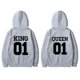 thumbnail image 1 of Sudadera a juego para parejas, moda, rey 01, reina 01, ropa de calle para amantes, sudadera con capucha con personalidad, regalo para el día de San Valentín, 1 of 5