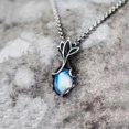 thumbnail image 2 of HOOUN Retro Style Moonstone Crescent Pendant Necklace Charm Ladies Gifts Witch Jewelry-05#Moonstone Flower, 2 of 3