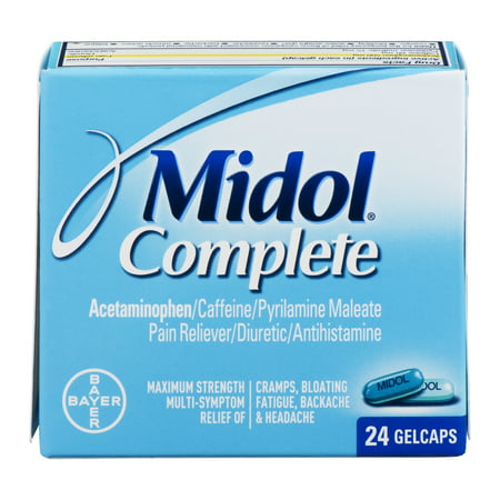 Midol Complete Relief Multi-Symptom Gelcaps, 24 count