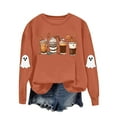 thumbnail image 2 of Jsaierl Women's Halloween Sweatshirts Plus Size Pumpkin Ghost Print Sweatshirt Trendy Crewneck T-shirt Long Sleeve Tunic Pullover Tops Halloween Costumes, 2 of 8