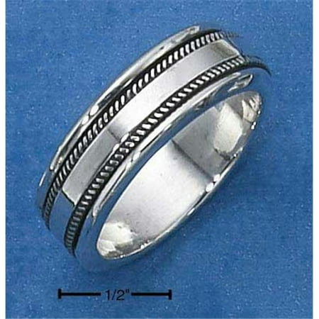 Sterling Silver Mens Worry Ring with Coin Edge Spinning Band - Size 13