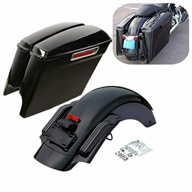 Saddle Bags SLMOTO 5" Stretched Saddlebags & Rear Fender Fit For Harley CVO Street Road Glide Street Glide 2014-2025