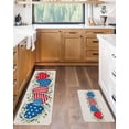thumbnail image 3 of Flag Stars Stripes Kitchen Mat 2 Piece 4th of July Kitchen Rugs Non Slip Heart Star Eucalyptus Leaves Mats, Patriotic Soft Runner Rug Water Absorbent Star loor Mat for Sink 17"x30"+17"x47", 3 of 6