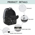 thumbnail image 4 of Bat and Moon Gothic Pattern Backpack for School, Cute School Bag with Adjustable Shoulder Straps and Padded Back, 15.3"x11"x6.7", 4 of 5