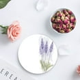 thumbnail image 4 of FMSHPON Lavender Set of 4 Round Coaster for Drinks, Absorbent Ceramic Stone Coasters Cup Mat with Cork Base for Home Kitchen Room Coffee Table Bar Decor, 4 of 5