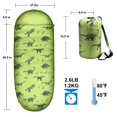 thumbnail image 5 of RIOYALO Saco de dormir de dinosaurio que brilla en la oscuridad para niños, camping, senderismo, lavable a máquina, duradero, impermeable, ligero, bolsa de dormir y mochila, juego de regalo de 2 pieza, 5 of 5