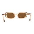 thumbnail image 4 of Womens Mod Rectangle Iconic Fashion Plastic Sunglasses Peach Brown, 4 of 4