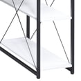 thumbnail image 4 of White and Black Recording Studio Desk with Sled Base for Stable Surface and Modern Aesthetics, 4 of 5