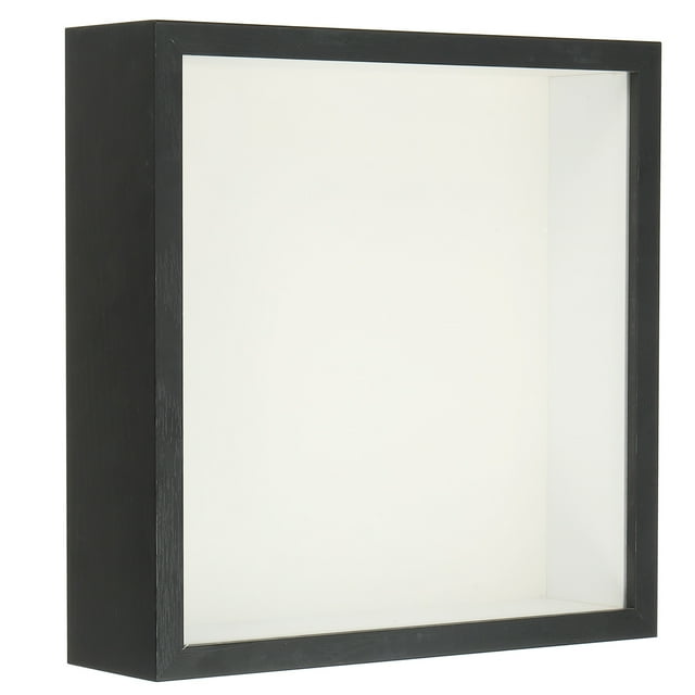 Marco de sombra Uxcell 7x7 de madera para exhibir flores secas, marco de foto flotante negro