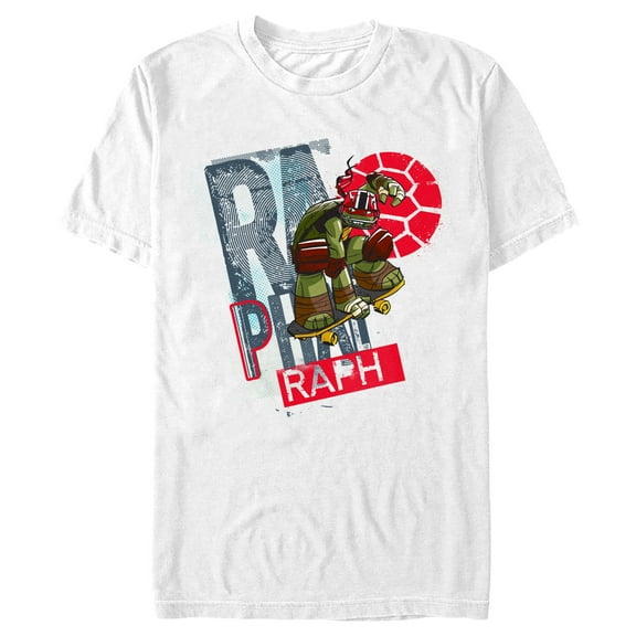 Men's Teenage Mutant Ninja Turtles Skater Raphael  Graphic Tee White Small