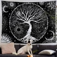 thumbnail image 4 of Tree of Life Tapestry Black and White starry Tapestry Aesthetic Wall Hanging Tapestries Home Decor for Bedroom, Living Room, Dorm (60×80 Inches), 4 of 6