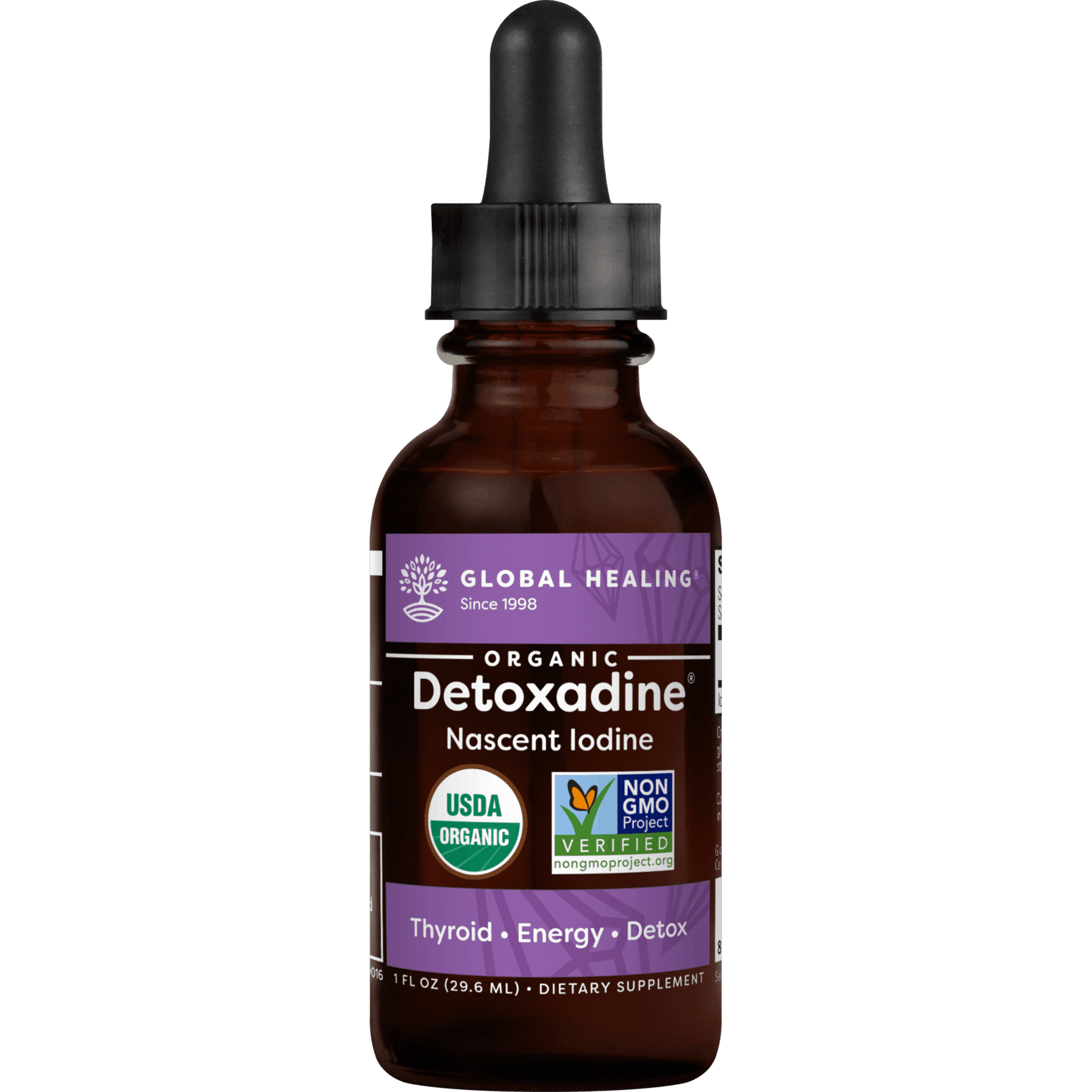 Global Healing Detoxadine Organic Nascent Iodine Liquid Supplement, 1 fl. o...