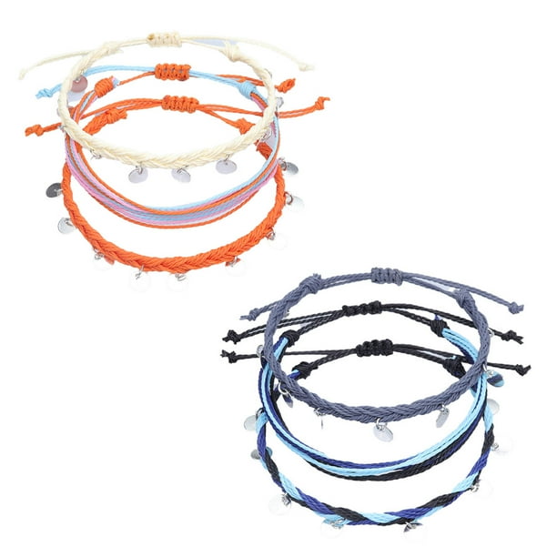 String Ankle Bracelets Waterproof Rope Anklets Braided Beach Boho Coin